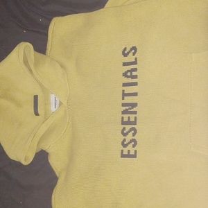 Fear of god essentials knit hoodie xl amber